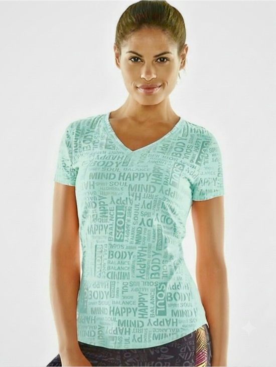 tek gear Tops - Tek Gear Burnout Motivational Word T-shirt L Mint Green